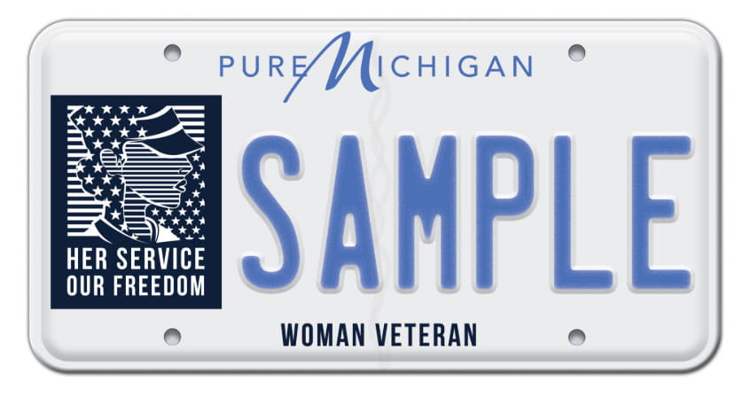 Womans Veteran Plate Image for press release