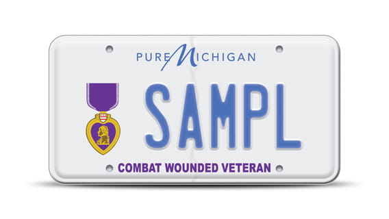Combat wounded veteran license plate