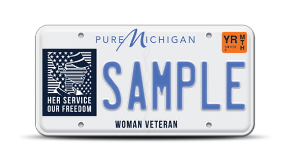 Woman veteran license plate