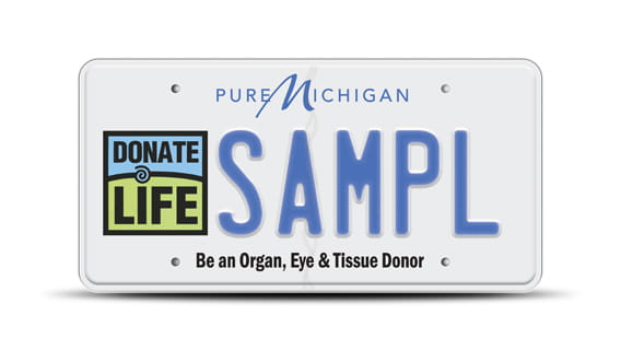Donate Life license plate