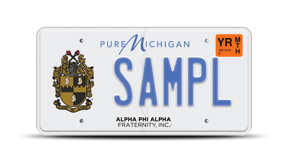 Alpha Phi Alpha Michigan license plate