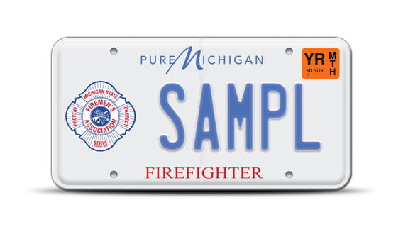 Michigan State Firemen's Association license plate