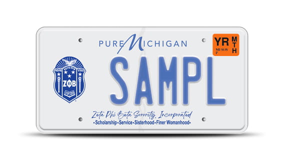 Zeta Phi Beta Michigan license plate