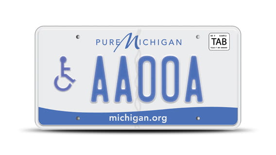 Pure Michigan disability license plate