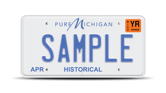 Pure Michigan historical license plate