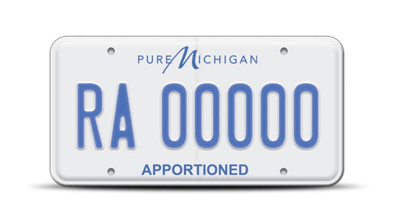 Pure Michigan IRP license plate