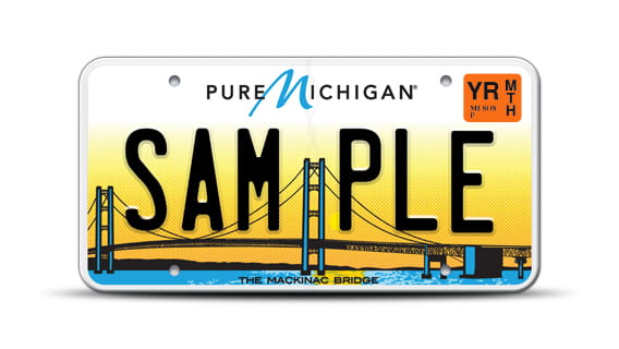 Mackinac Bridge license plate
