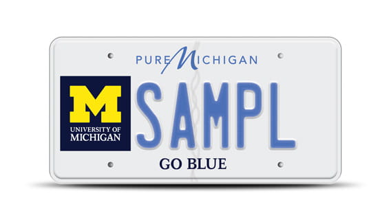 University of Michigan license plate (Go Blue!)