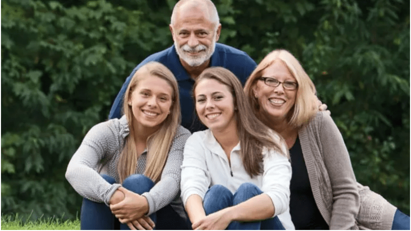 A photo of a family.