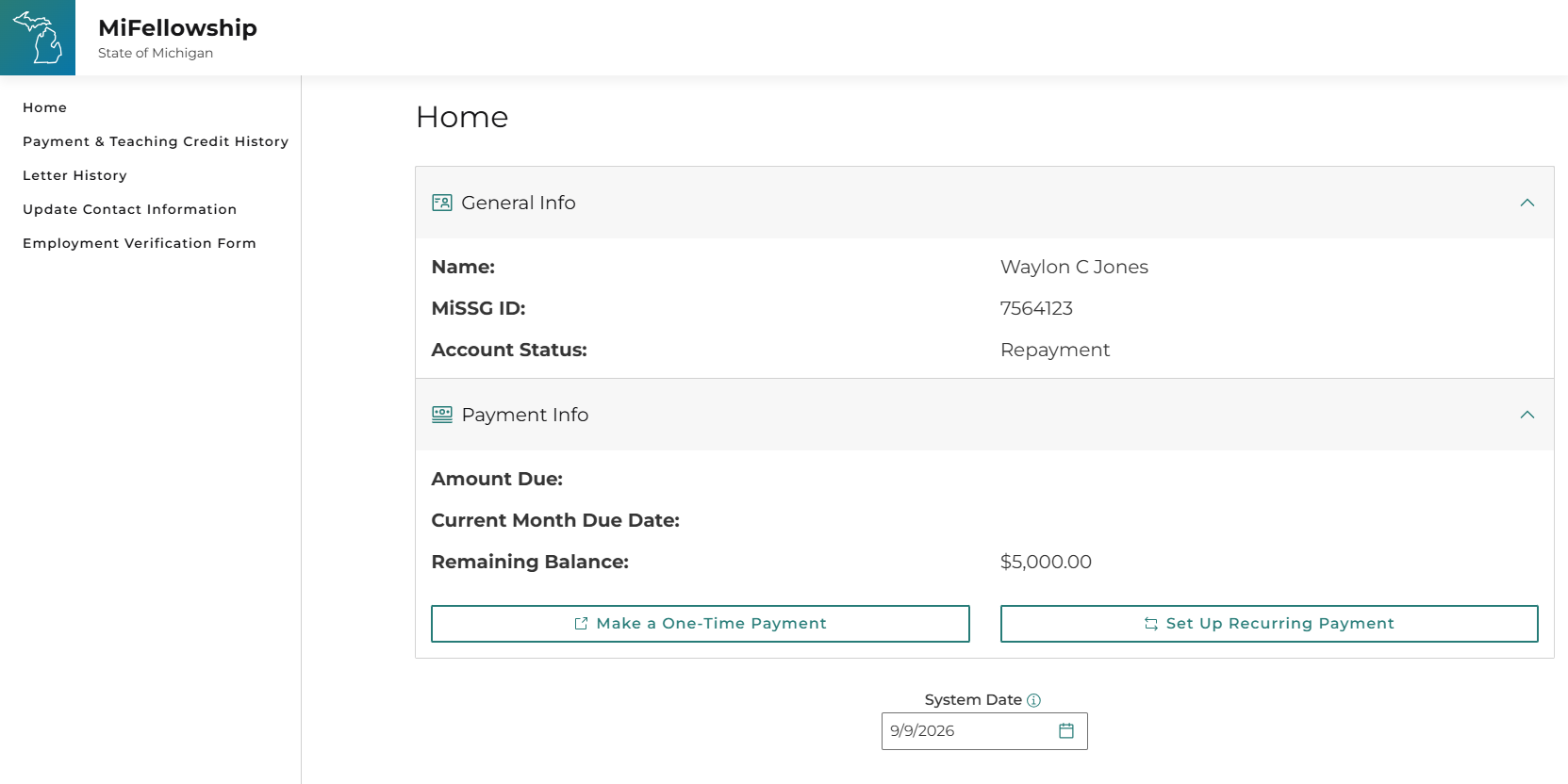 Screenshot of the MiFellowship Tracker Portal homepage.