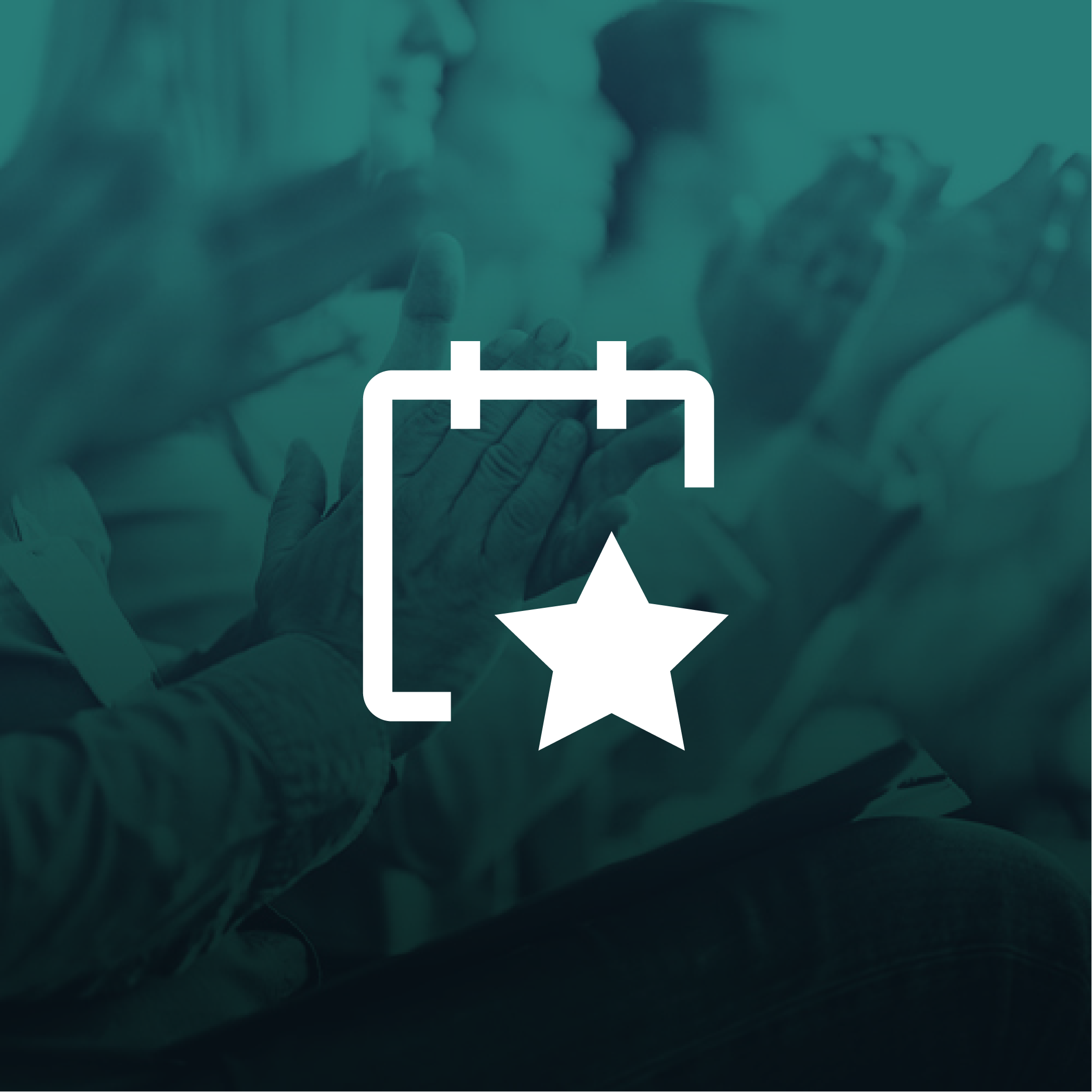 Calendar with a star on bottom right corner
