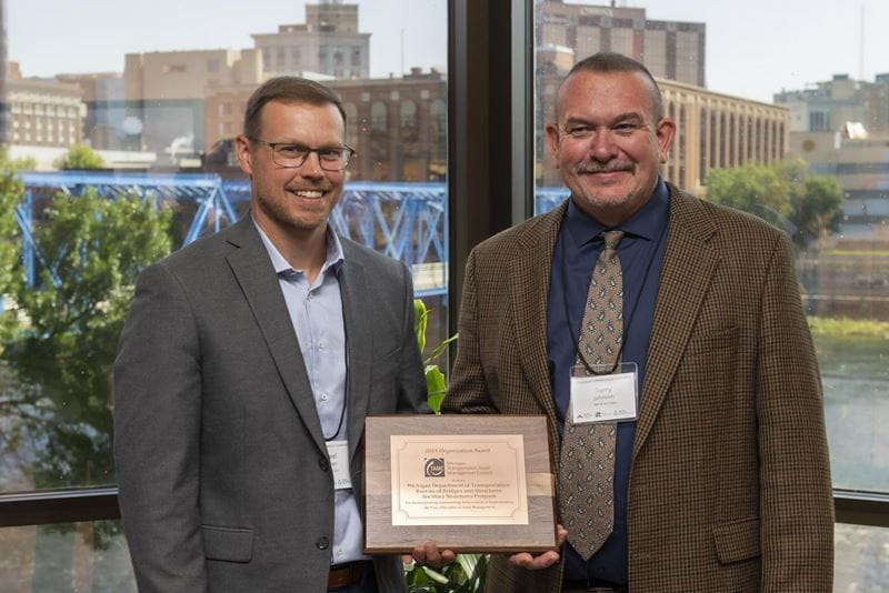 Mike Halloran, Structure Program Division Admin., Bureau of Bridges and Structures, MDOT and Terry Johnson, HNTB.