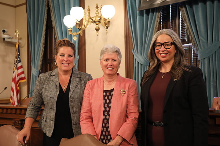 Senate Fiscal Agency Director Kathryn Summers, House Fiscal Agency Director Mary Ann Cleary, and State Treasurer Rachael Eubanks