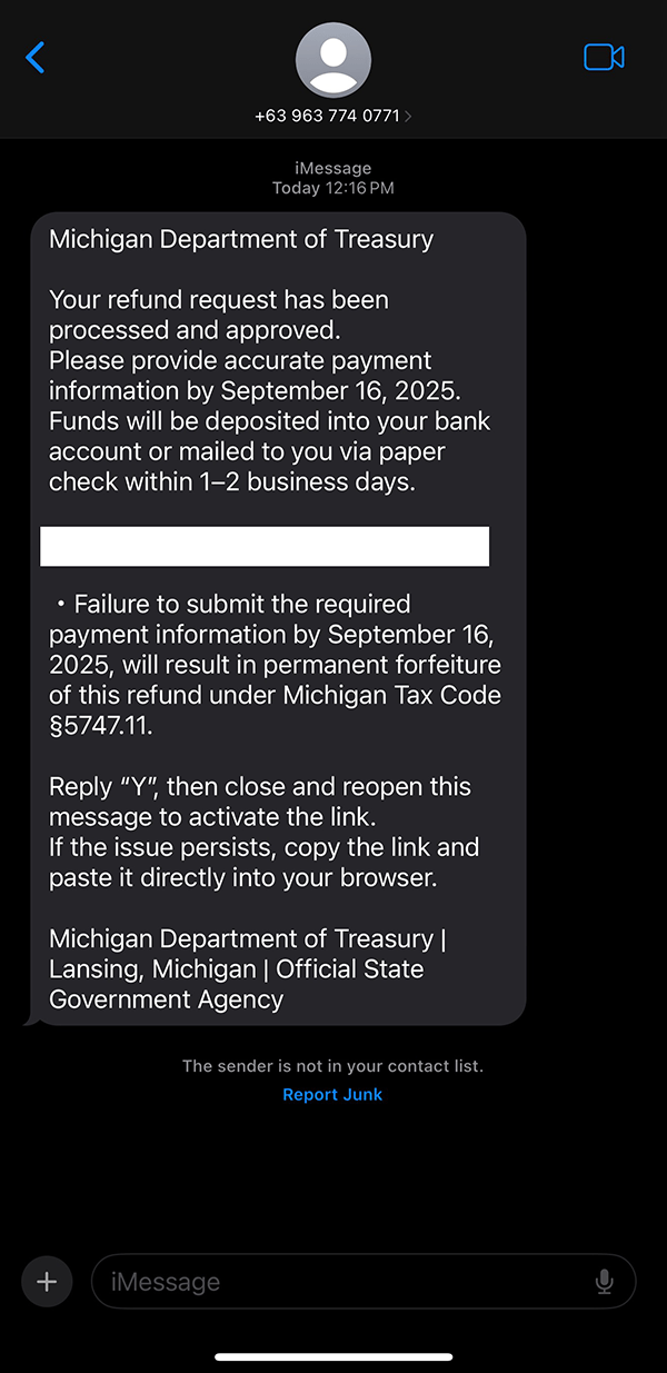 Text Message Scam