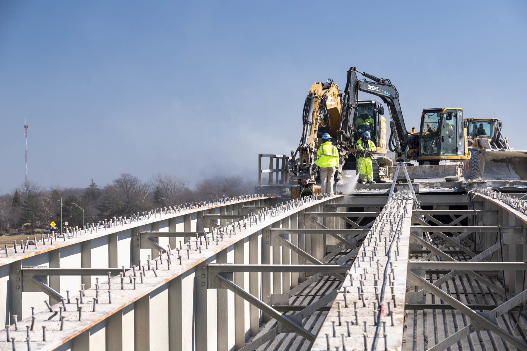 construction workers working on bridge