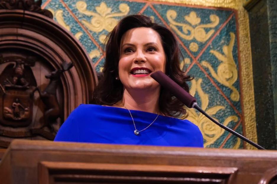 Photo of Governor Whitmer at the 2019 State of the State.